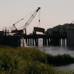 Rusijos statomas tiltas per Nemuną priartėjo prie Lietuvos kranto