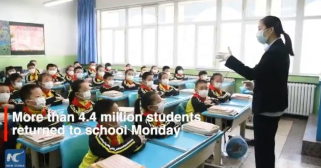 Kinijoje  vaikai pradėjo eiti į mokyklą